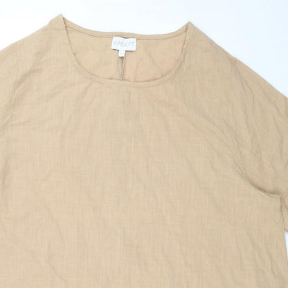 Womens UK Size M Apricot Beige Basic Blouse