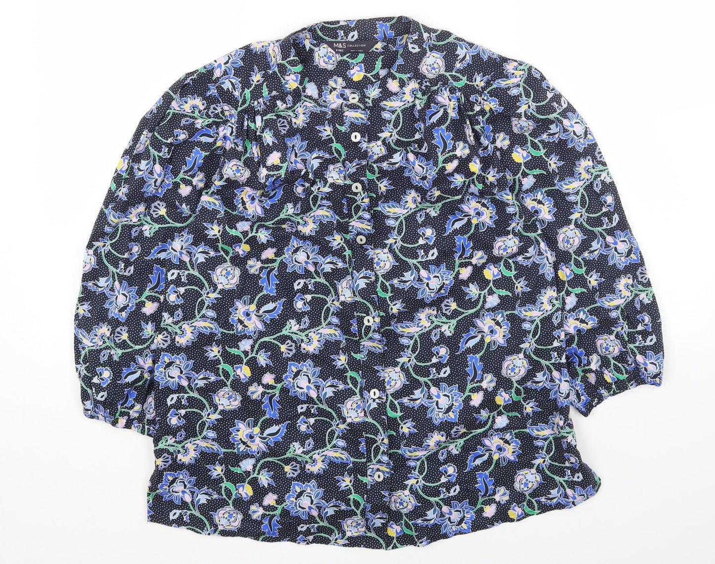 Womens UK Size 8 Marks and Spencer Multicoloured Basic Button-Up