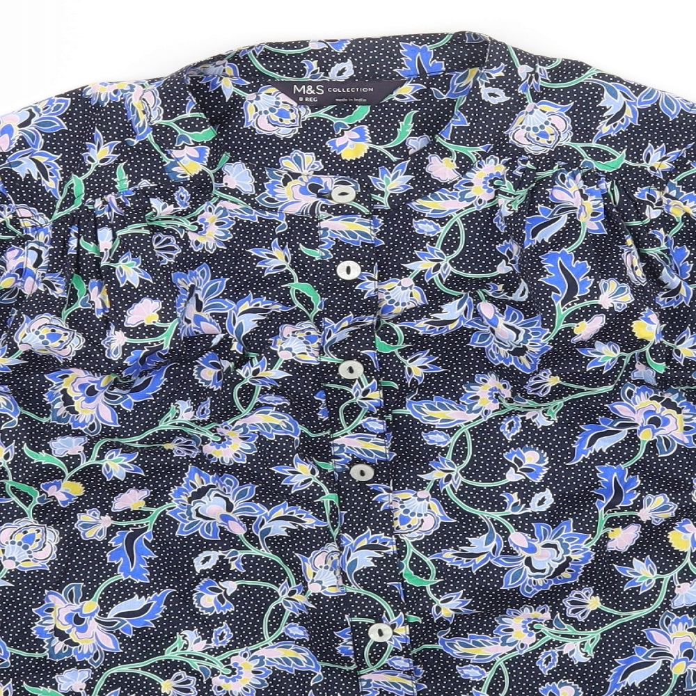 Womens UK Size 8 Marks and Spencer Multicoloured Basic Button-Up
