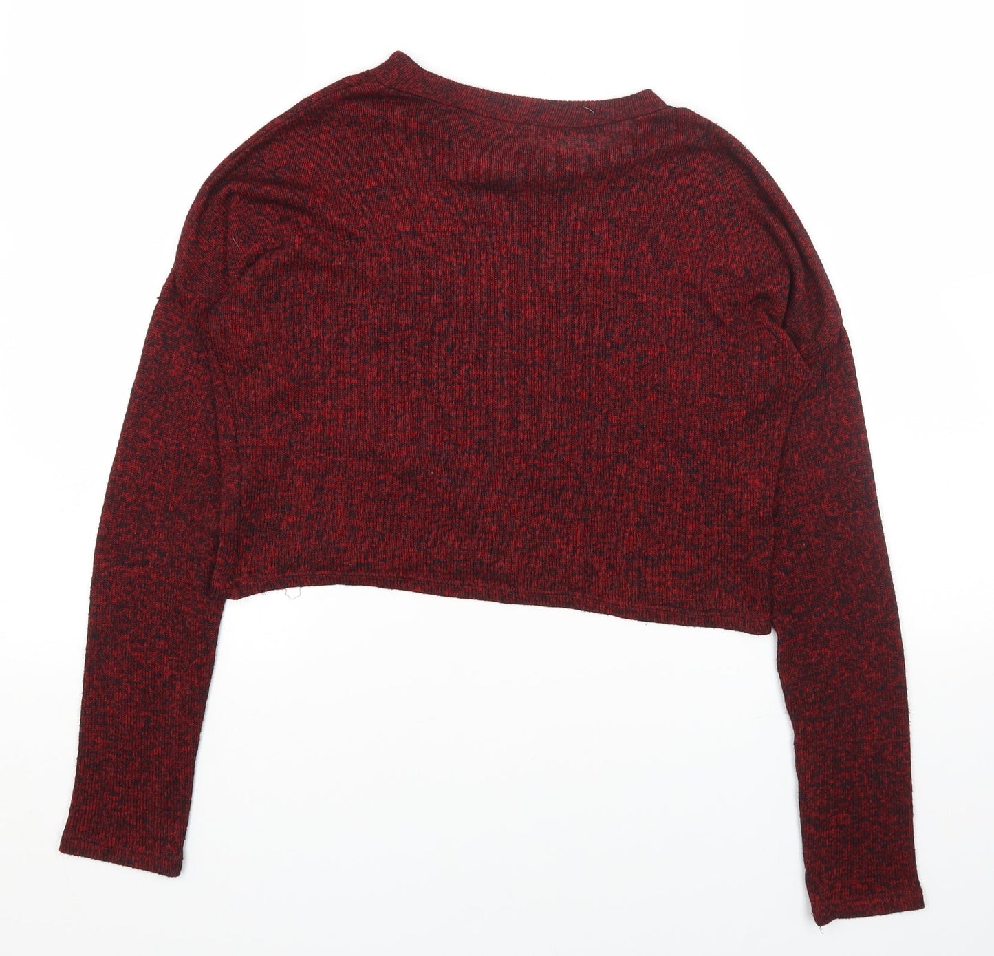 Primark Womens Red Round Neck Viscose Pullover Jumper Size 6