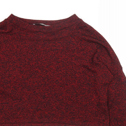 Primark Womens Red Round Neck Viscose Pullover Jumper Size 6