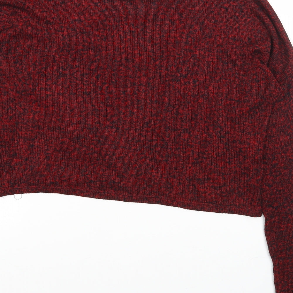Primark Womens Red Round Neck Viscose Pullover Jumper Size 6