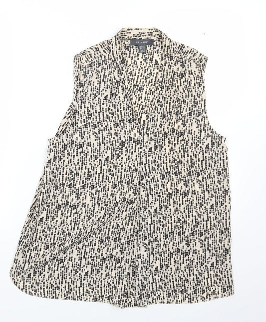 Primark Womens Multicoloured Geometric Polyester Basic Blouse Size 12 V-Neck