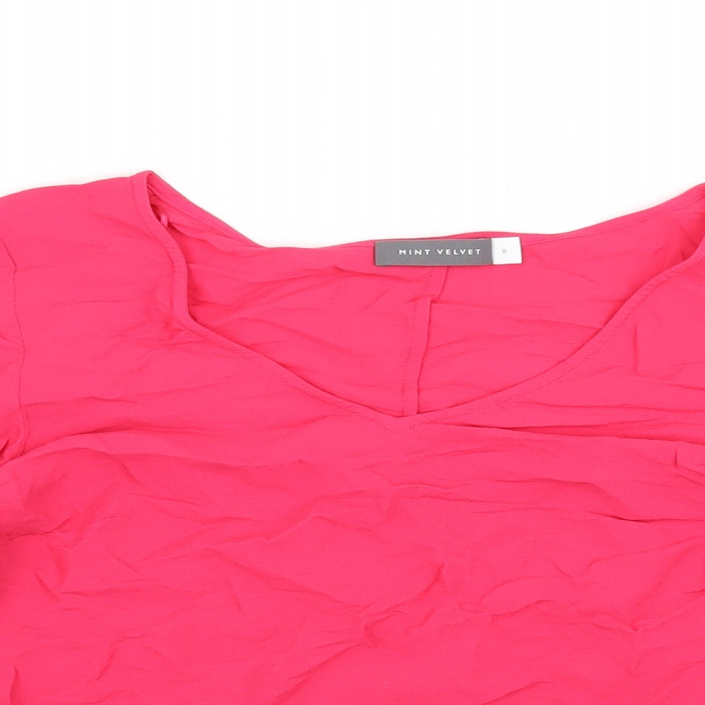 Womens UK Size 8 Mint Velvet Pink Basic Blouse