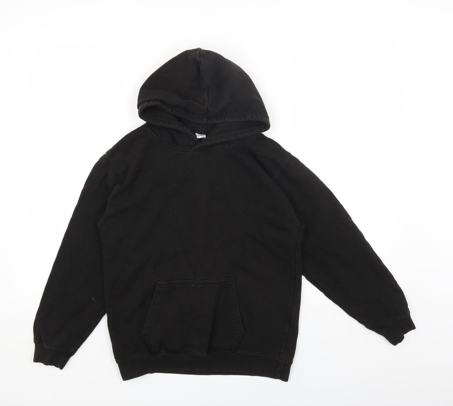 Justhoods Girls Black Cotton Pullover Hoodie Size 12-13 Years Pullover