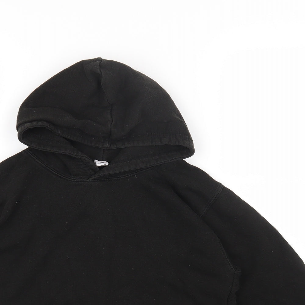 Justhoods Girls Black Cotton Pullover Hoodie Size 12-13 Years Pullover