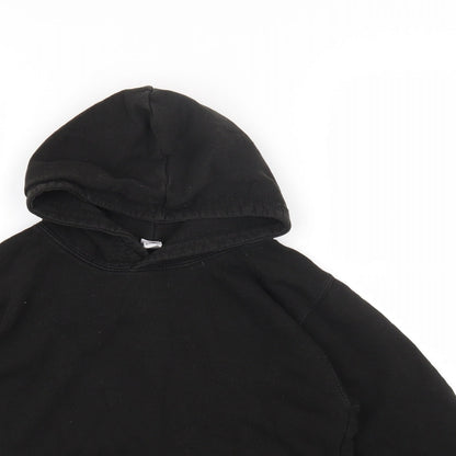 Justhoods Girls Black Cotton Pullover Hoodie Size 12-13 Years Pullover