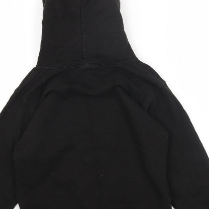 Justhoods Girls Black Cotton Pullover Hoodie Size 12-13 Years Pullover
