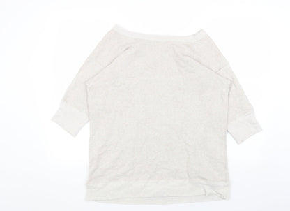 Preworn Womens Beige Cotton Pullover Sweatshirt One Size Pullover