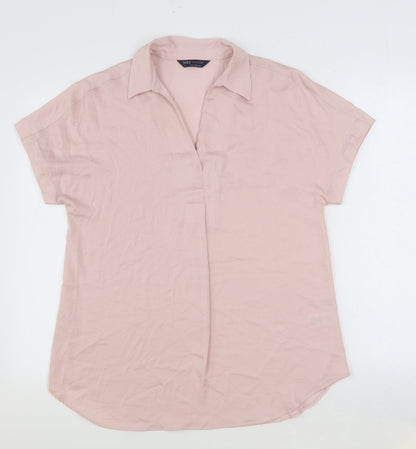 Womens UK Size 8 Marks and Spencer Pink Basic Blouse