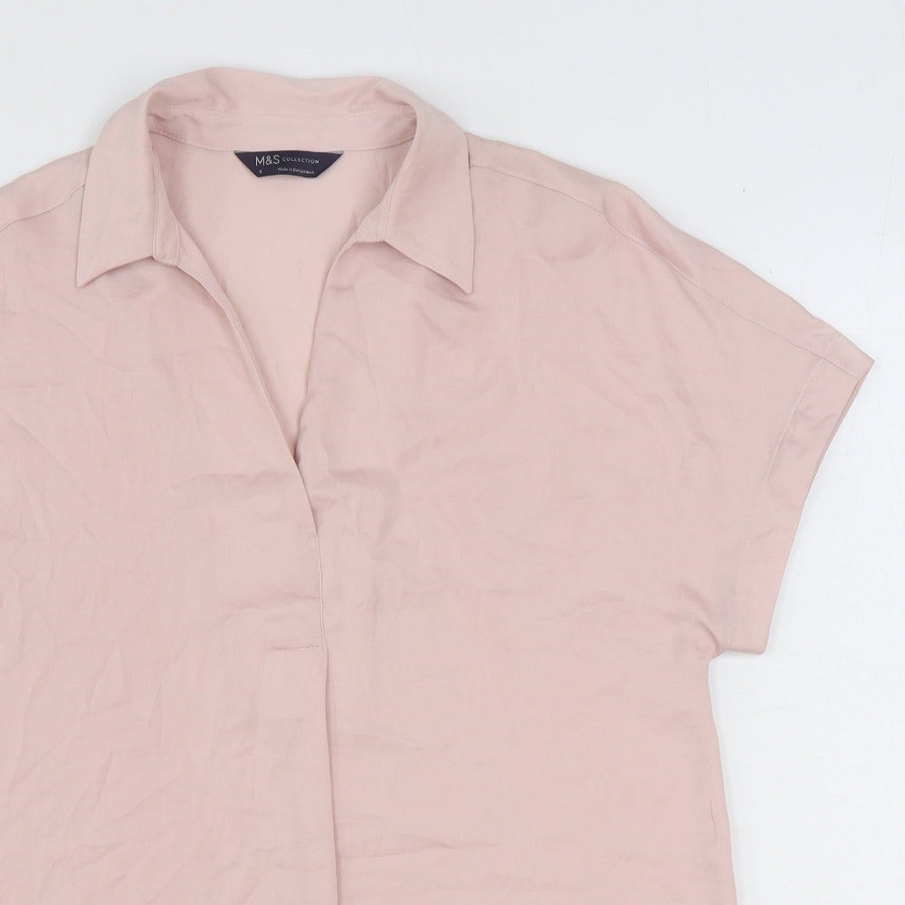 Womens UK Size 8 Marks and Spencer Pink Basic Blouse