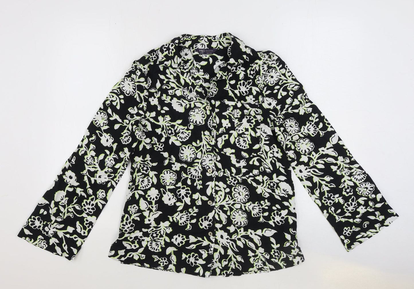 Womens UK Size 6 Marks and Spencer Black Basic Button-Up