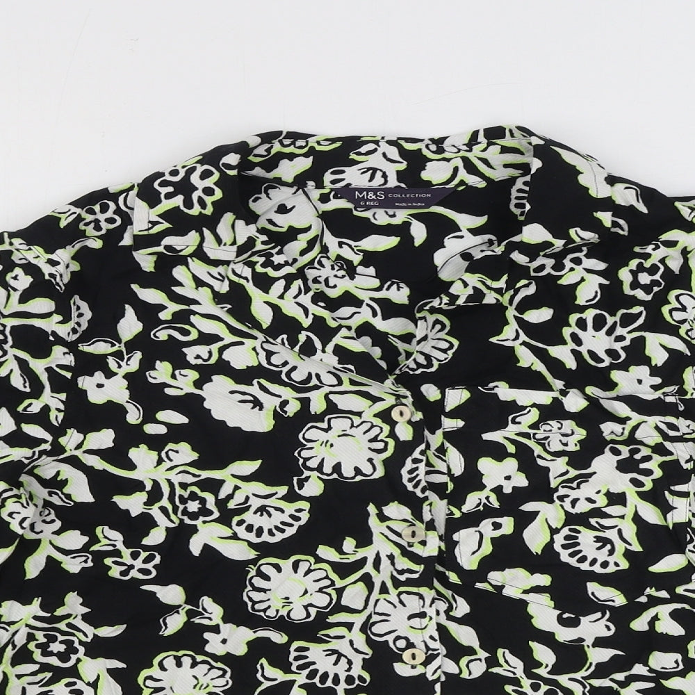Womens UK Size 6 Marks and Spencer Black Basic Button-Up