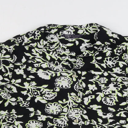 Womens UK Size 6 Marks and Spencer Black Basic Button-Up