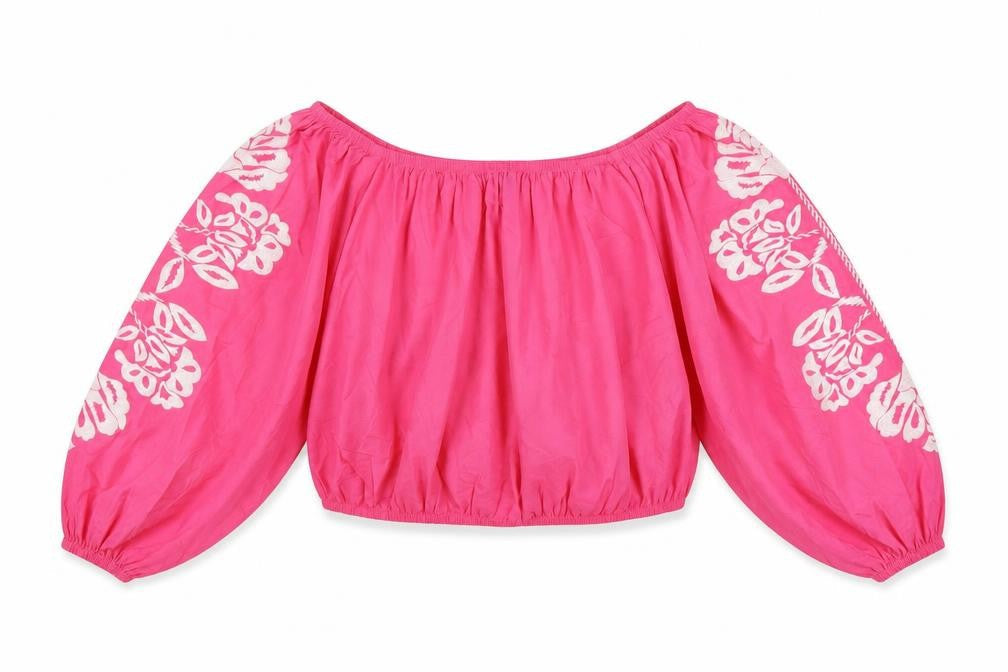 Womens UK Size 20 Marks and Spencer Pink Cropped Blouse