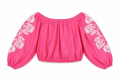 Womens UK Size 20 Marks and Spencer Pink Cropped Blouse