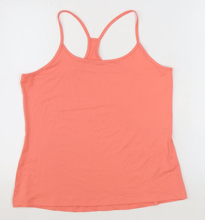 Marks and Spencer Womens Orange Polyester Camisole Tank Size 18 Scoop Neck Pullover - Racerback