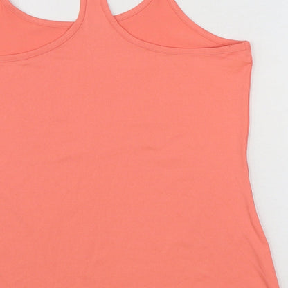 Marks and Spencer Womens Orange Polyester Camisole Tank Size 18 Scoop Neck Pullover - Racerback