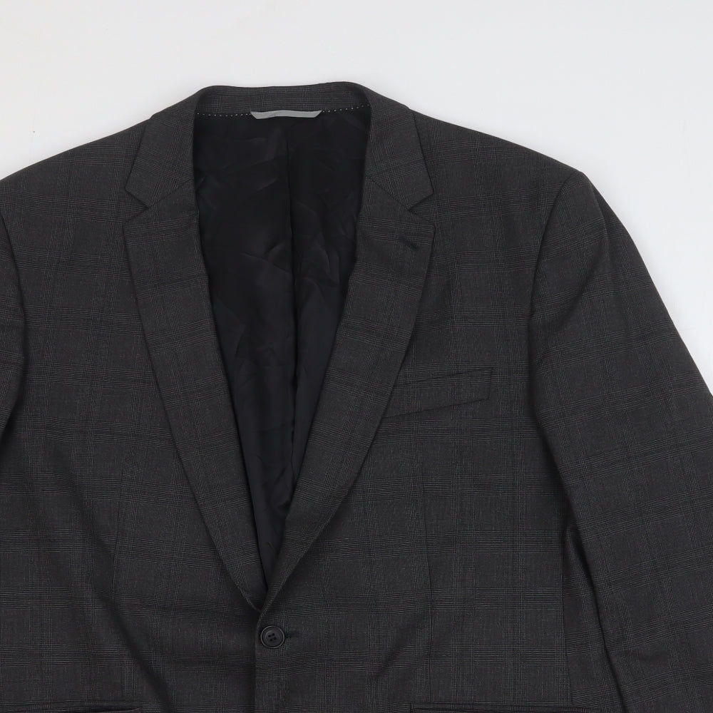 Mens UK Size 46 Burton Regular Grey Suit Jacket