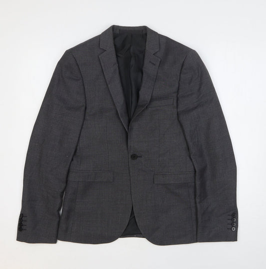 Mens UK Size 34 Burton Regular Grey Suit Jacket