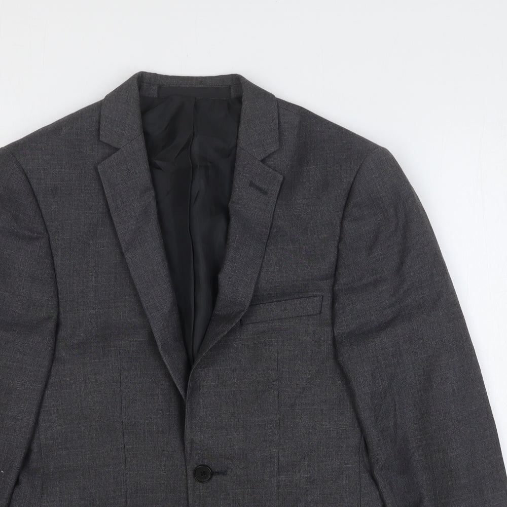 Mens UK Size 34 Burton Regular Grey Suit Jacket