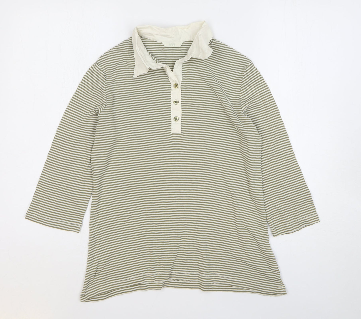 Womens UK Size 14 Marks and Spencer Green Basic Polo