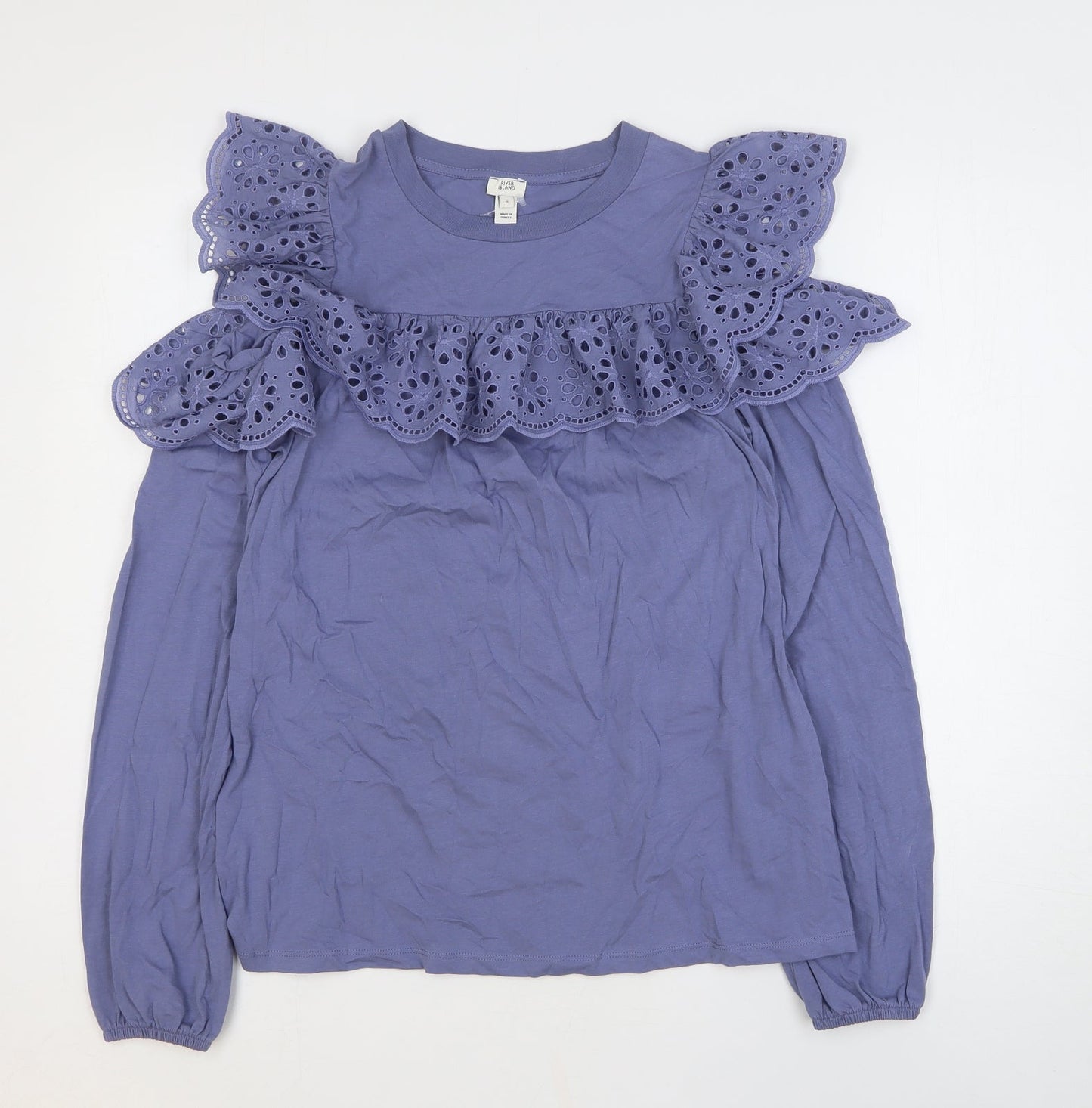 Womens UK Size 8 River Island Blue Basic Blouse