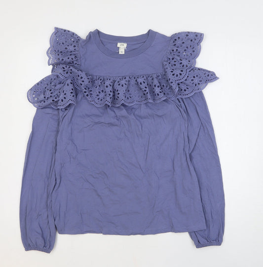 Womens UK Size 8 River Island Blue Basic Blouse
