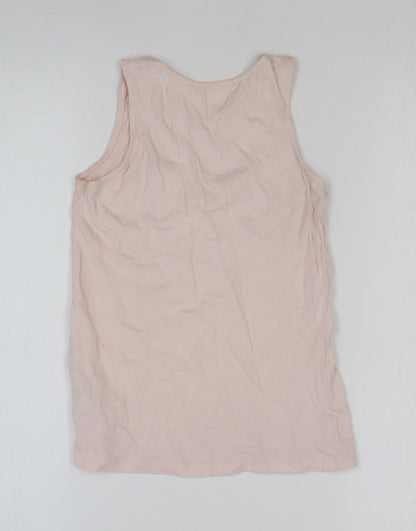 La Redoute Girls Pink 100% Cotton Basic Tank Size 10 Years Round Neck Pullover - Heart Print