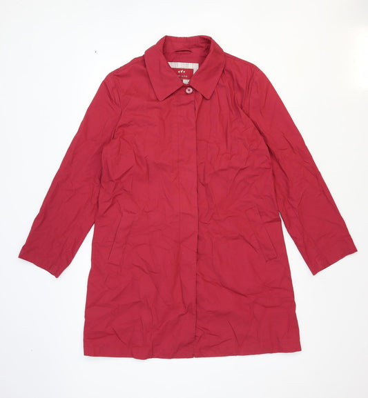 Per Una Womens Red Overcoat Jacket Size M Button