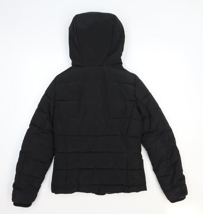 Trf Outerwear Womens Black Quilted Coat Size XS Zip