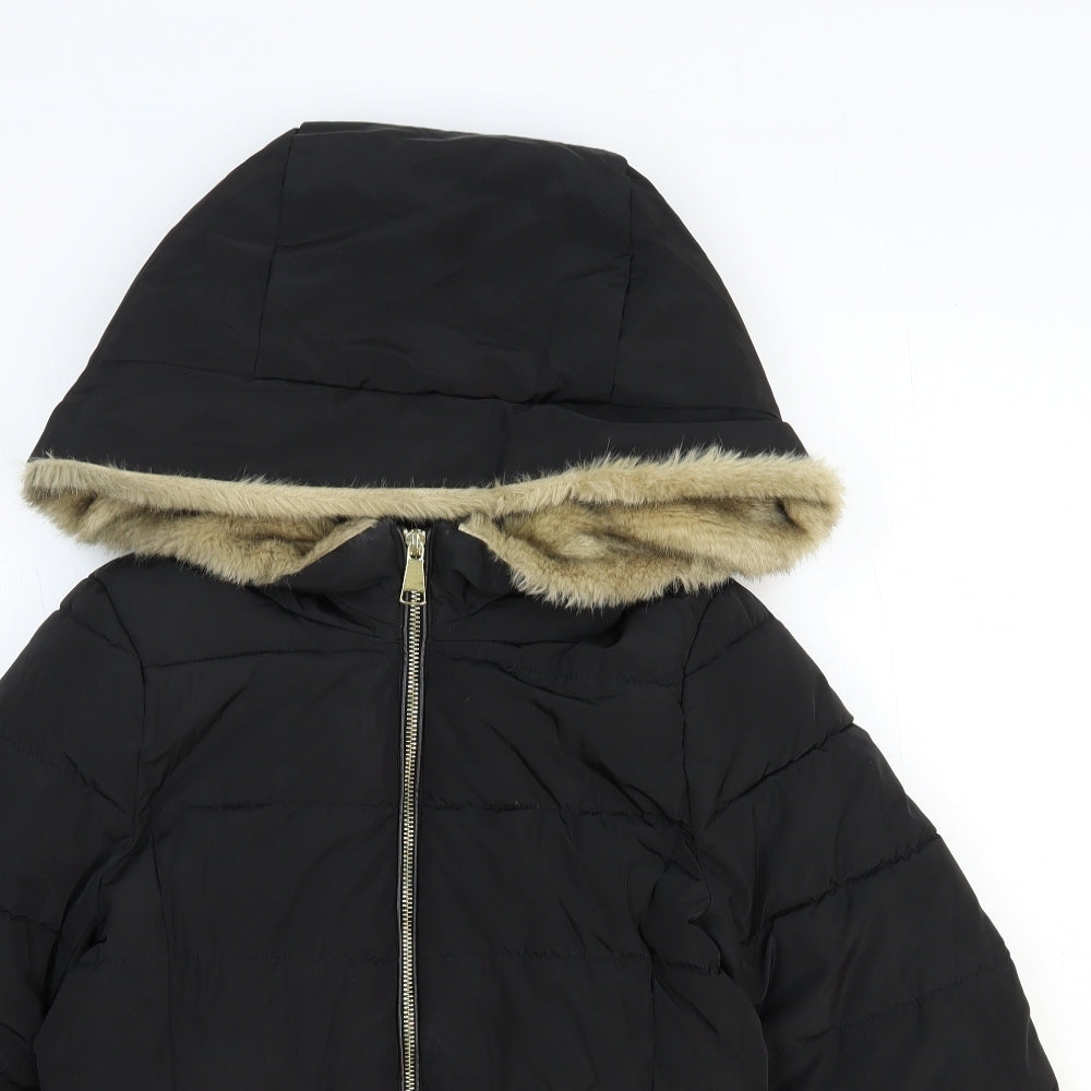 Trf Outerwear Womens Black Quilted Coat Size XS Zip