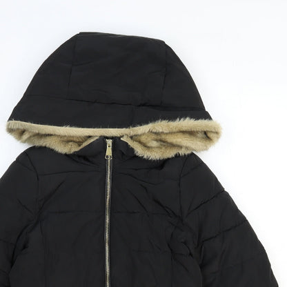 Trf Outerwear Womens Black Quilted Coat Size XS Zip