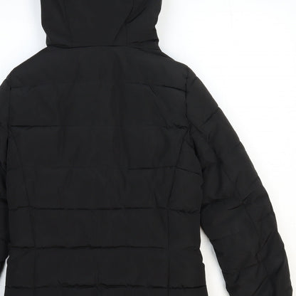 Trf Outerwear Womens Black Quilted Coat Size XS Zip