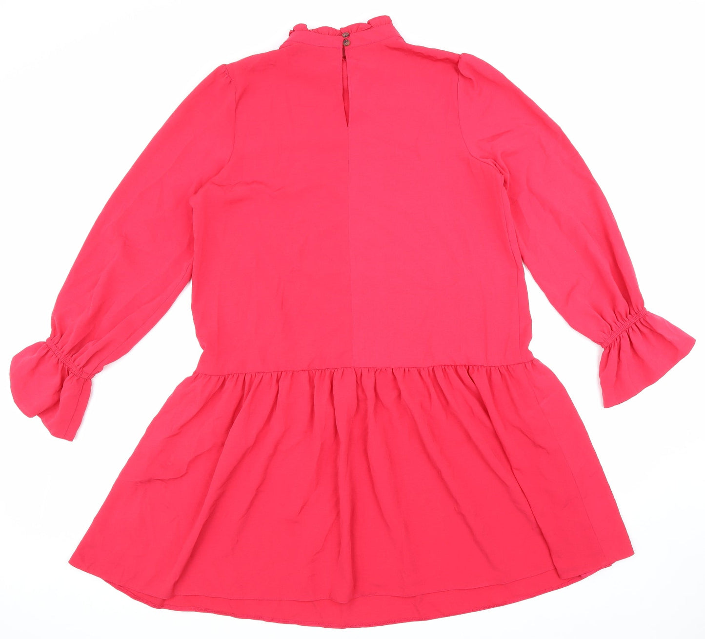 By Very Womens Pink Polyester A-Line Size 10 Mock Neck Button