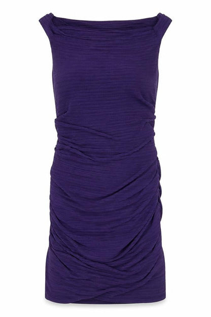 Phase Eight Womens Purple Polyester Bodycon Size S Mock Neck Zip