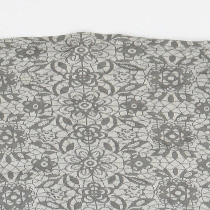 Silence + Noise Womens Grey Geometric Cotton Bandage Skirt Size S