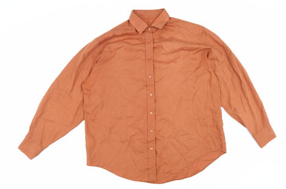 Womens UK Size 12 St Michael Orange Basic Button-Up