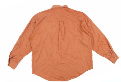 Womens UK Size 12 St Michael Orange Basic Button-Up