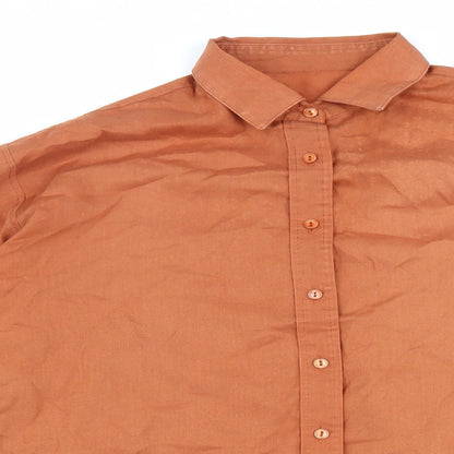 Womens UK Size 12 St Michael Orange Basic Button-Up