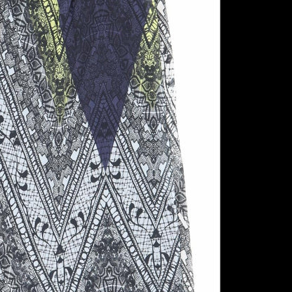 Warehouse Womens Multicoloured Geometric Polyester Shift Size 12 Cowl Neck