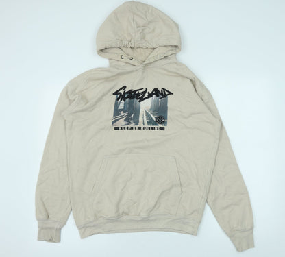H&M Girls Beige Cotton Pullover Hoodie Size 14 Years Pullover - Skateland