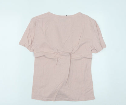 Womens UK Size S Eight Pink Basic T-Shirt