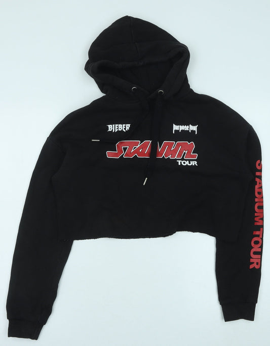 H&M Womens Grey Cotton Pullover Hoodie Size XS Pullover - Cropped