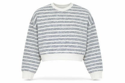 Primark Womens Blue Striped Polyester Pullover Sweatshirt Size M Pullover - Cropped