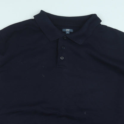 Easy Womens Blue Herringbone Polyester Pullover Sweatshirt Size XL Button