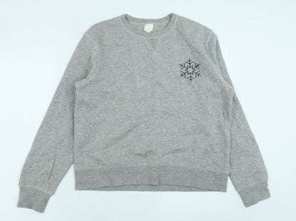 H&M Womens Grey Cotton Pullover Sweatshirt Size M Pullover - Christmas Jumper