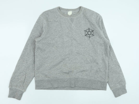 H&M Womens Grey Cotton Pullover Sweatshirt Size M Pullover - Christmas Jumper