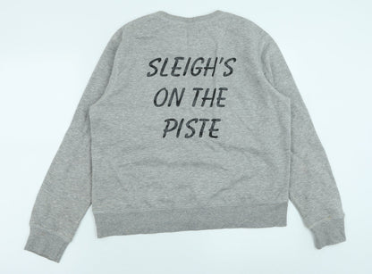 H&M Womens Grey Cotton Pullover Sweatshirt Size M Pullover - Christmas Jumper