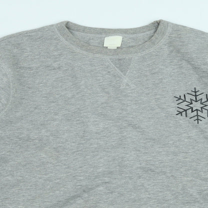 H&M Womens Grey Cotton Pullover Sweatshirt Size M Pullover - Christmas Jumper